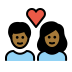 couple with heart, medium-dark skin tone